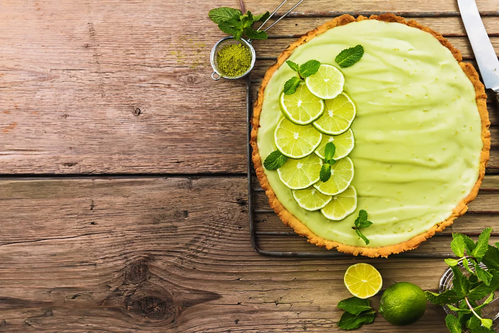 présentation tarte huit personnes au citron et basilic